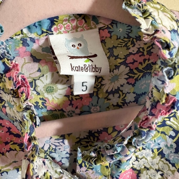 kate libby preppy kid floral dressy button down girls size 5T - Picture 2 of 4